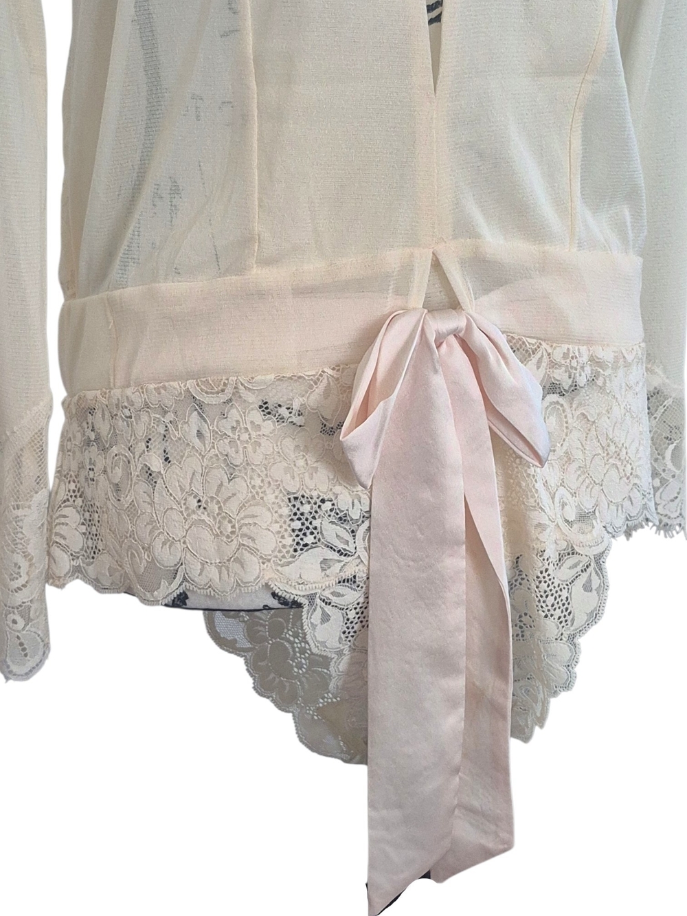 WE ARE HAH-Reversible Take Hah Bow Bodysuit in La Crem Sz XL - Picture 7 of 11
